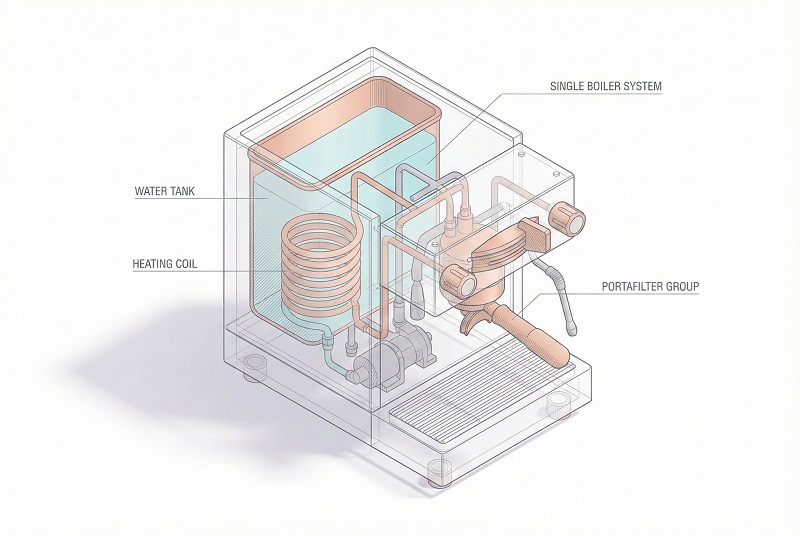 boiler máy pha cà phê 1
