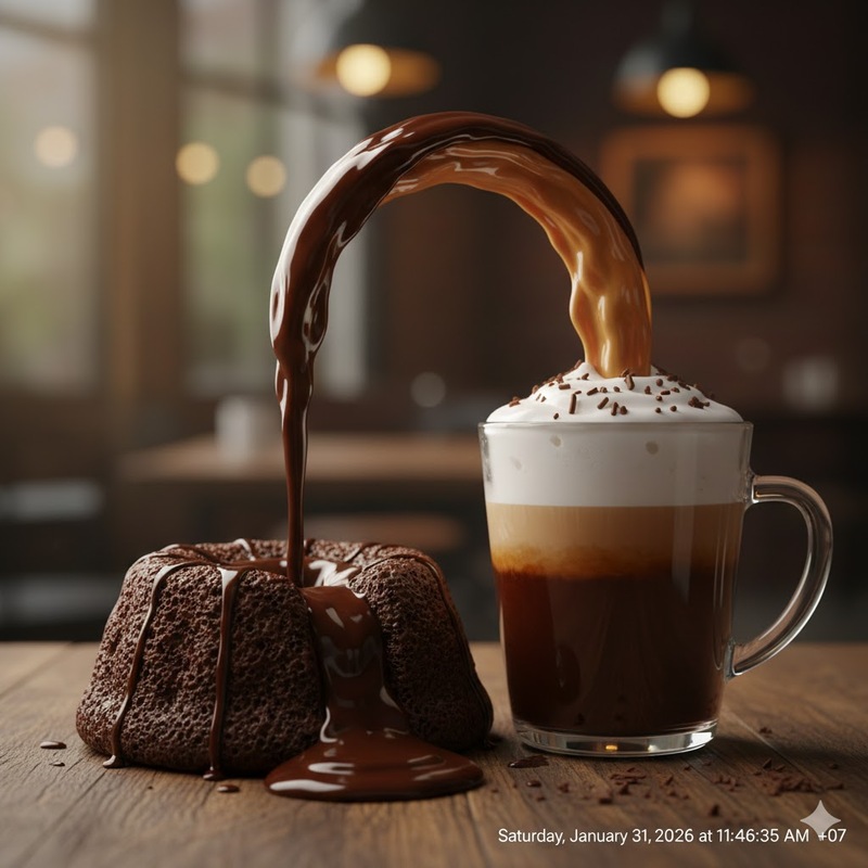 cách pha mocha nóng 4