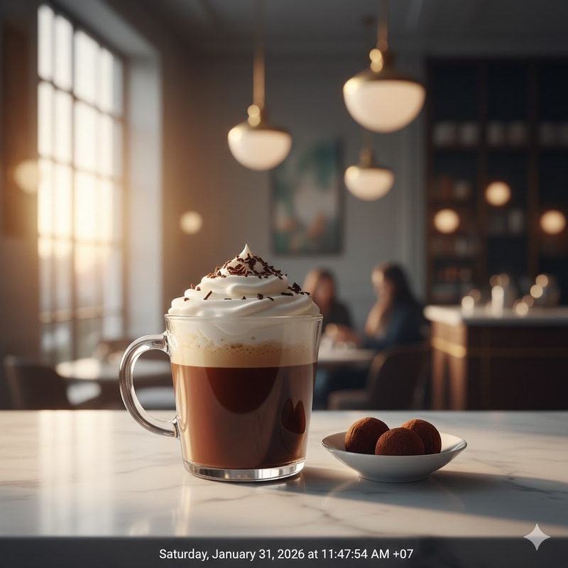 cách pha mocha nóng 7