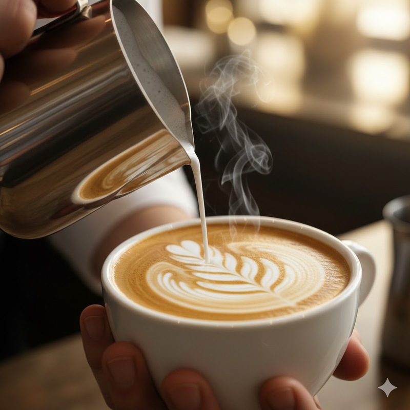 đổ hình latte art