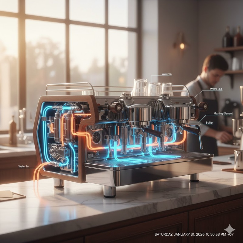 lắp đặt máy pha cafe