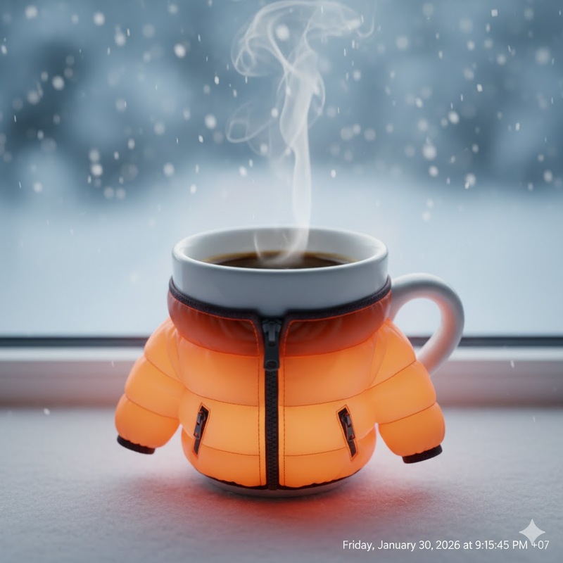 ủ ấm ly cà phê 2