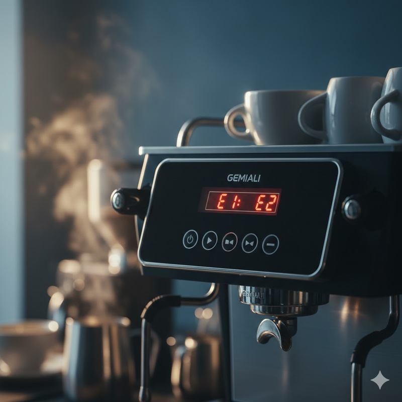 lỗi e1 e2 máy pha cà phê