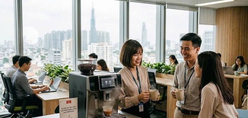 máy pha cà phê văn phòng tự xay hạt 1