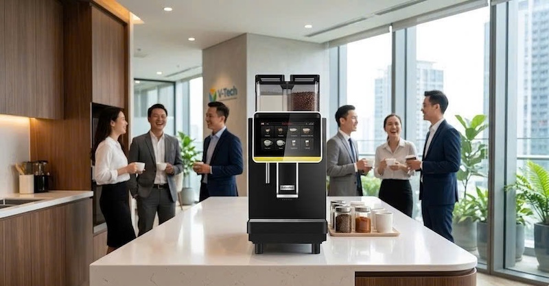 máy pha cafe tự động có khay chứa hạt đôi (dual bean hopper)