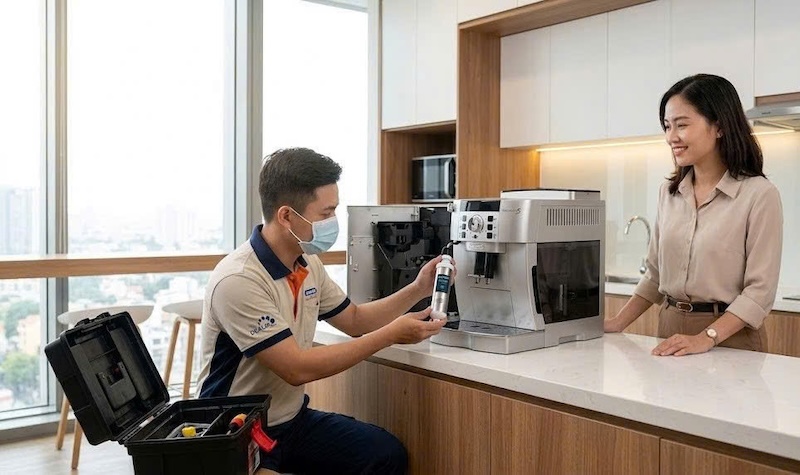 bảo trì hệ thống lọc nước máy pha cà phê định kỳ 1