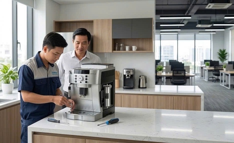 bảo trì hệ thống lọc nước máy pha cà phê định kỳ 3
