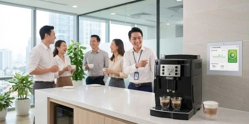 chi phí tiêu hao điện năng của máy pha cafe tự động 1 tháng