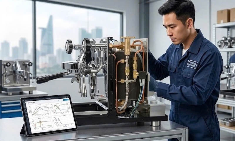 dịch vụ cân chỉnh áp suất nồi hơi máy pha cafe chuyên nghiệp 1