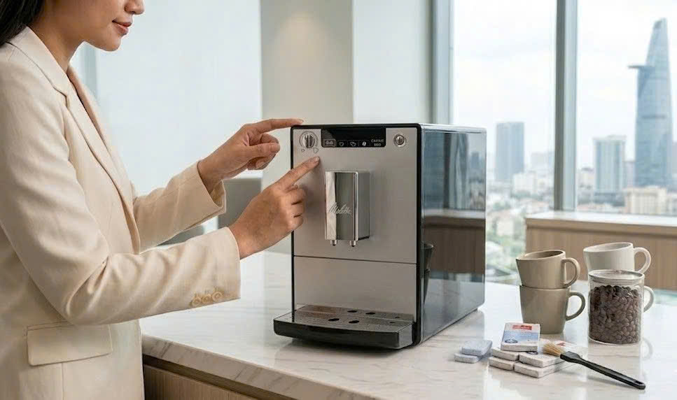 giảm giá máy pha cà phê tự động melitta 3