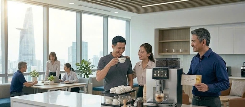 mã giảm giá voucher khi mua máy pha cà phê tự động 1