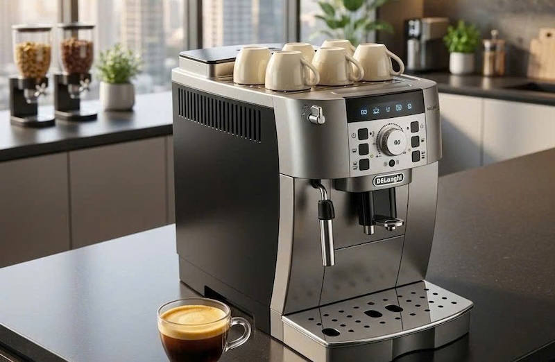 máy pha cà phê tự động có khay giữ ấm cốc 2