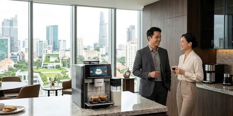 máy pha cà phê tự động siemens của đức