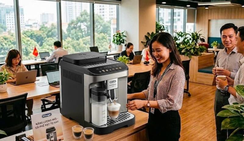 máy pha cà phê văn phòng tự xay hạt