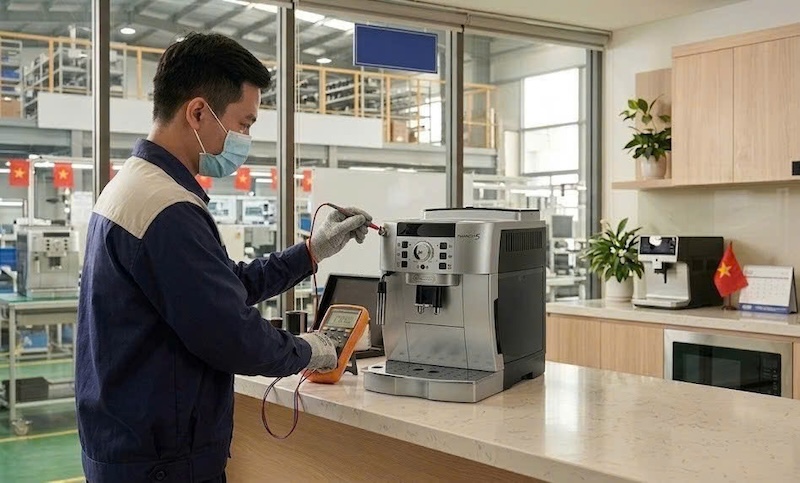 máy pha cafe bị chập mạch do gián côn trùng chui vào 1