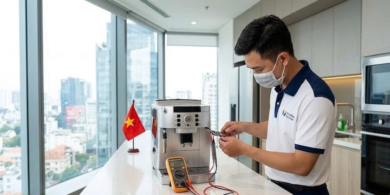 máy pha cafe có tiếng rít lớn khi bật vòi hơi 2