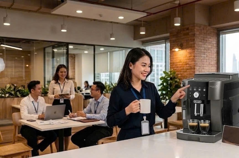 máy pha cafe tự động cho pantry công sở