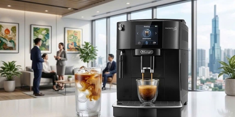 máy pha cafe tự động có pha được americano đá không 3