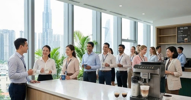 máy pha cafe tự động công suất lớn cho văn phòng 1