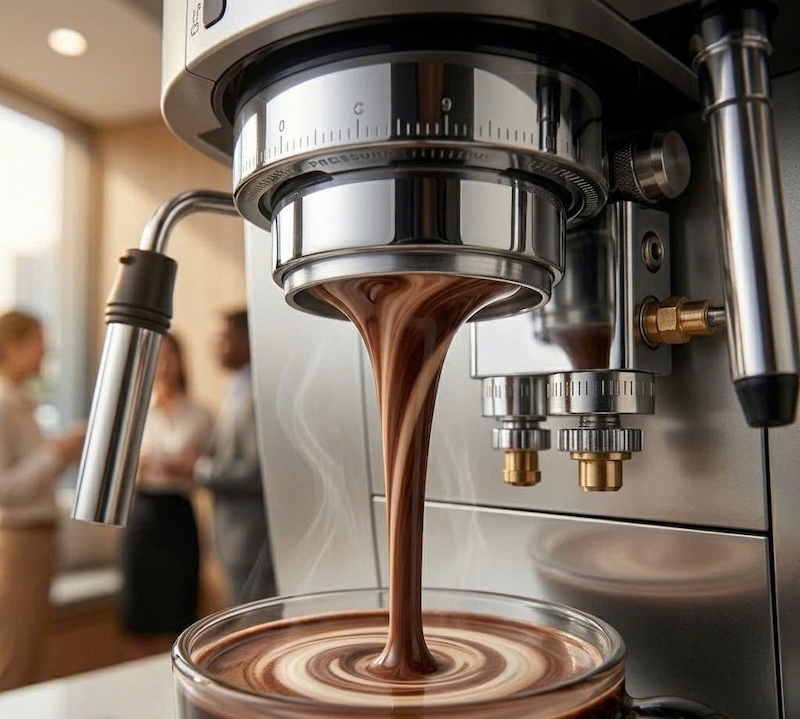 máy pha cafe tự động hạt và bột ca cao 2