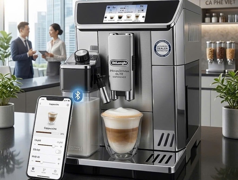 máy pha cafe tự động kết nối bluetooth