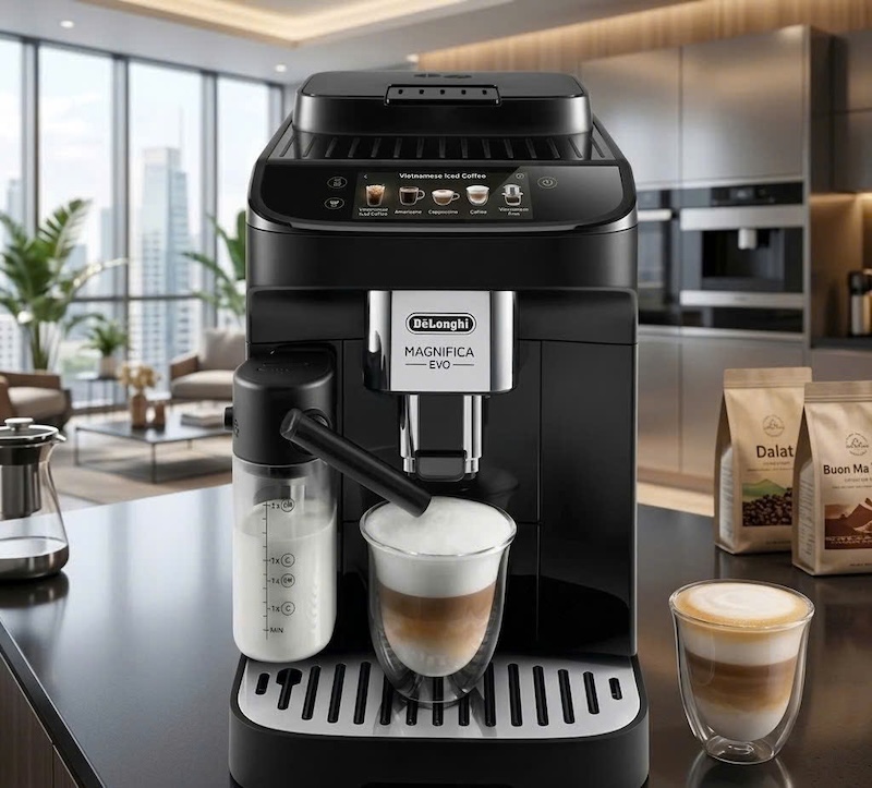 máy pha cafe tự động màn hình cảm ứng 2