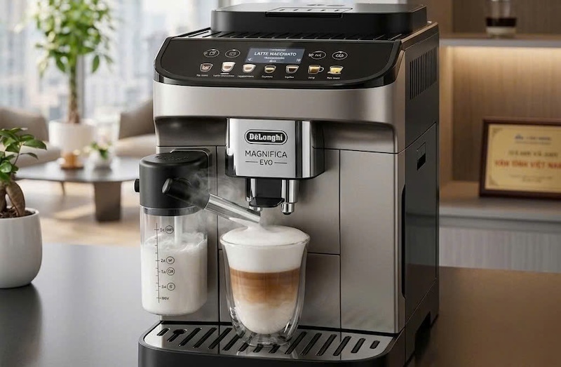 máy pha cafe tự động tự động đánh sữa 2