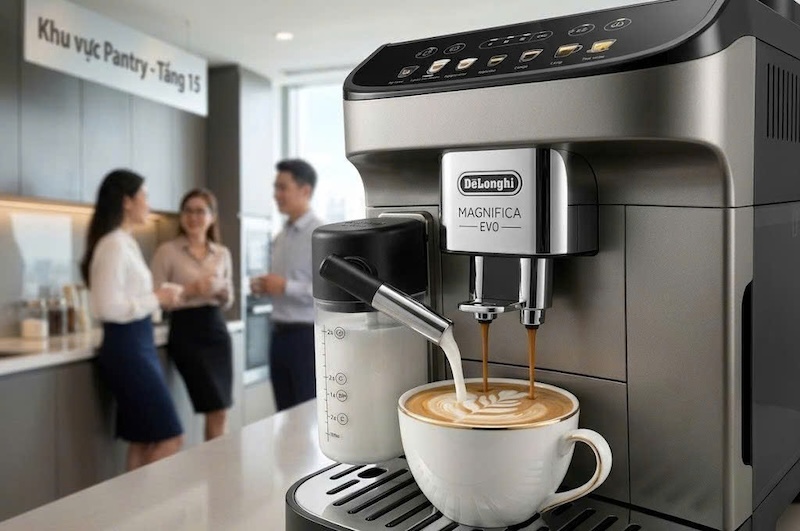 máy pha cafe tự động tự động đánh sữa 3