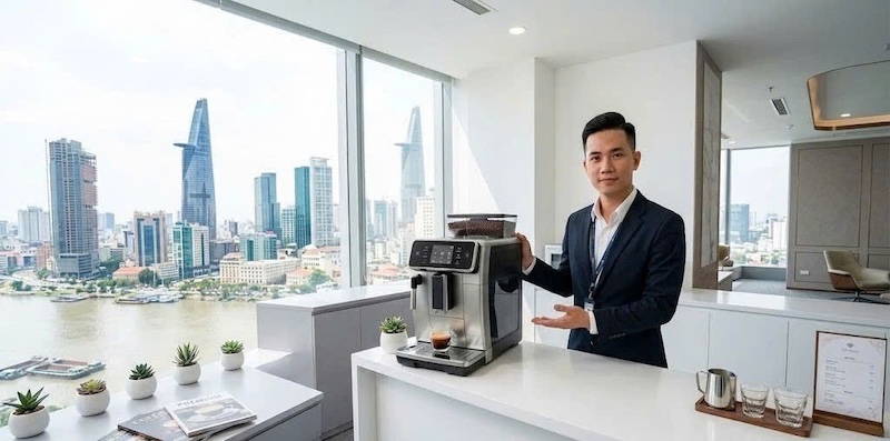 mua máy pha cafe tự động chính hãng