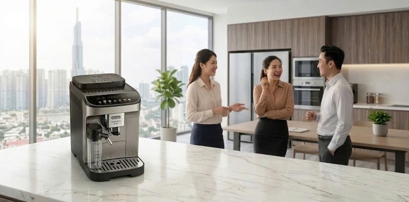 phân biệt máy pha cà phê delonghi chính hãng và hàng nhái 1