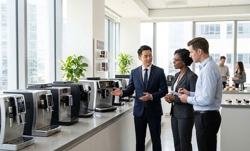showroom bán máy pha cafe tự động 1