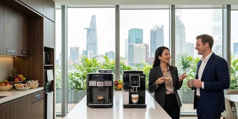 so sánh máy pha cafe siemens và delonghi 1