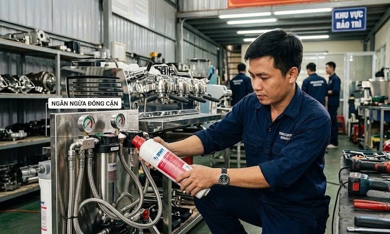 áp lực nước cấp vào máy pha quá yếu không lên được áp suất