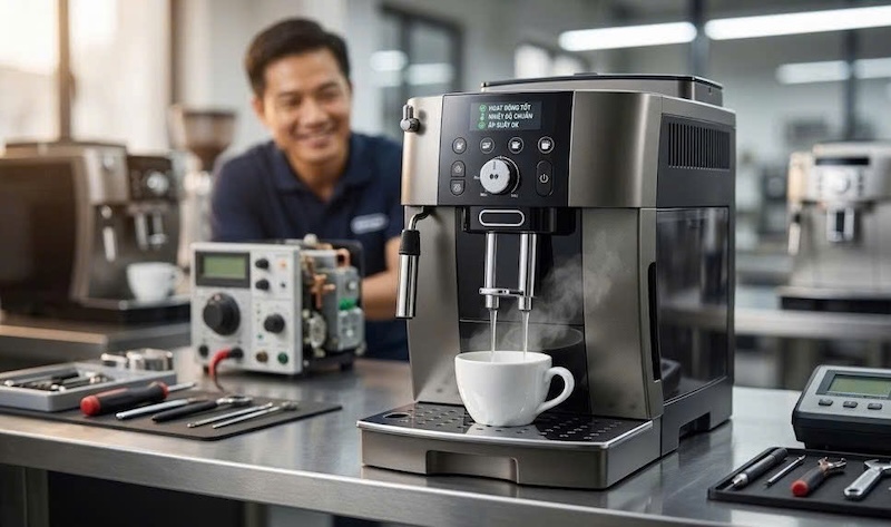áp lực nước cấp vào máy pha quá yếu 3