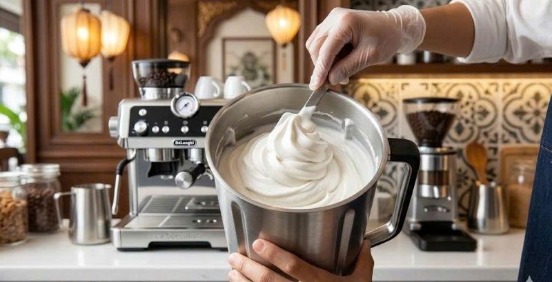 cách làm cà phê cốt dừa bằng máy pha 2