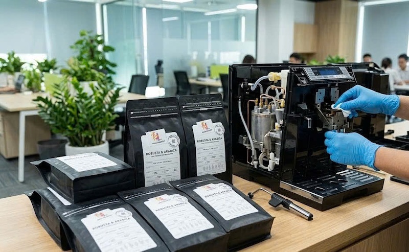cách làm cafe bọt biển dalgona bằng vòi hơi máy pha 2