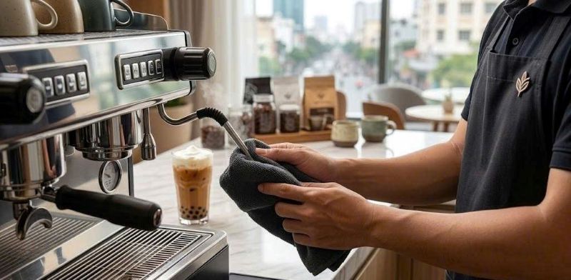cách làm foam sữa dày mịn lâu tan 3
