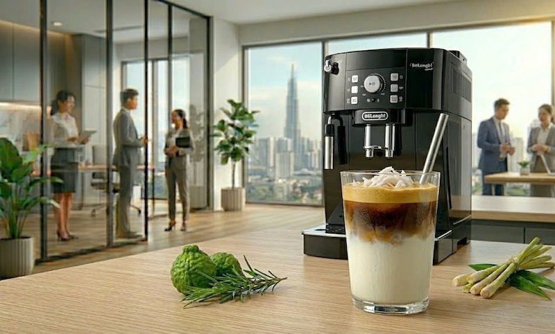 cách pha cà phê cốt dừa bằng máy tự động 3