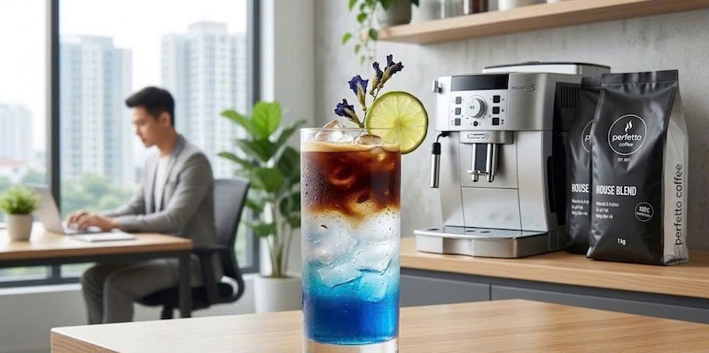 Cách pha Espresso Tonic Hoa Đậu Biếc 1