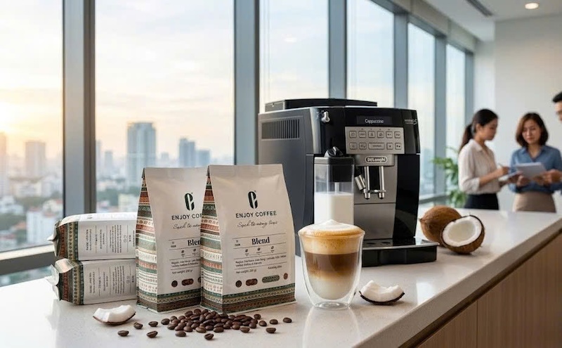 Cách pha espresso với nước dừa