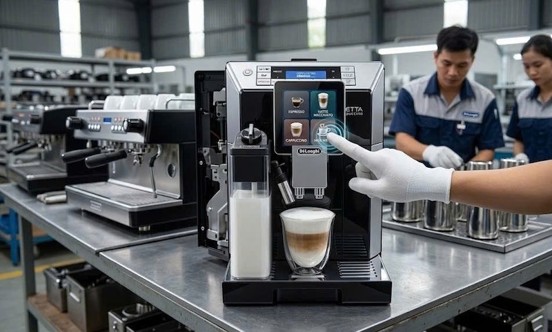 cách xử lý lỗi lỗi màn hình cảm ứng máy pha cafe tự động không bấm được 3