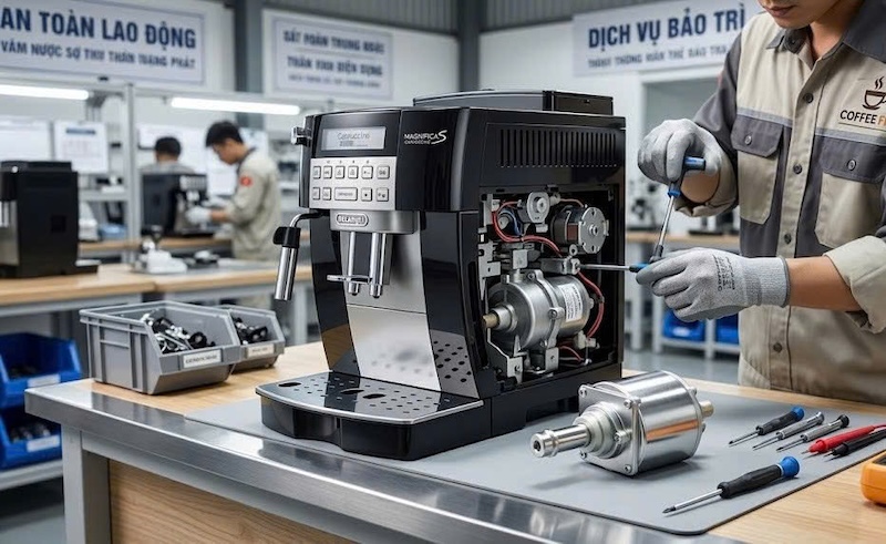 chi phí thay motor bơm máy pha cà phê tự động 3