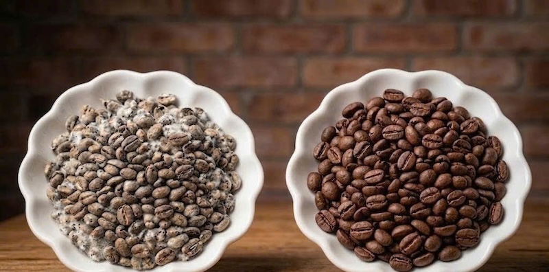 dấu hiệu hạt cafe bị cũ mốc 2