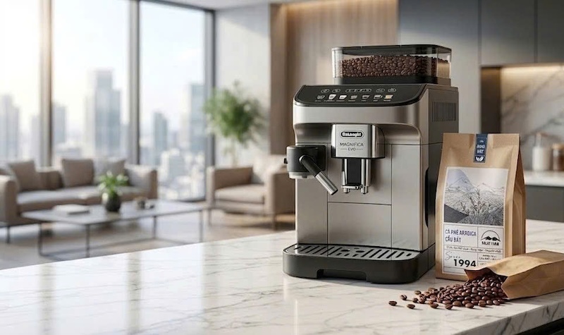 hạt cafe arabica cầu đất rang mộc cho máy tự động 2