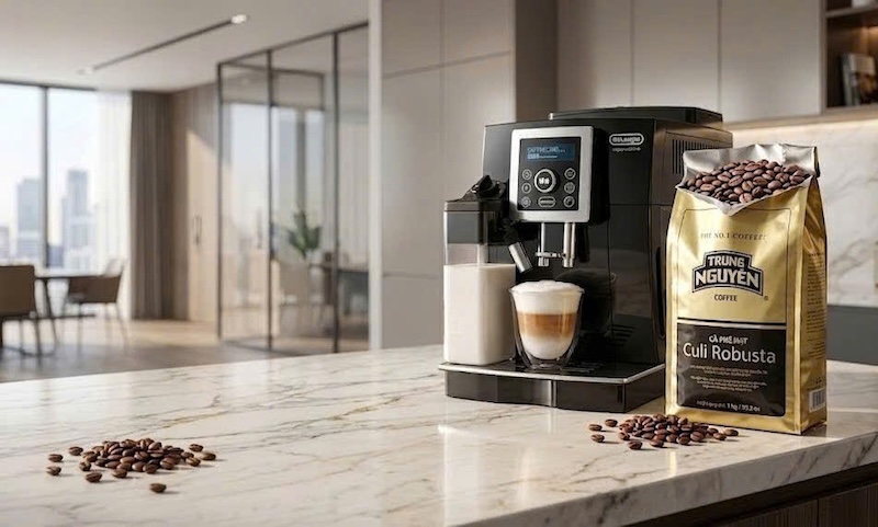 hạt cafe Culi Robusta mix Arabica cho máy pha tự động 2