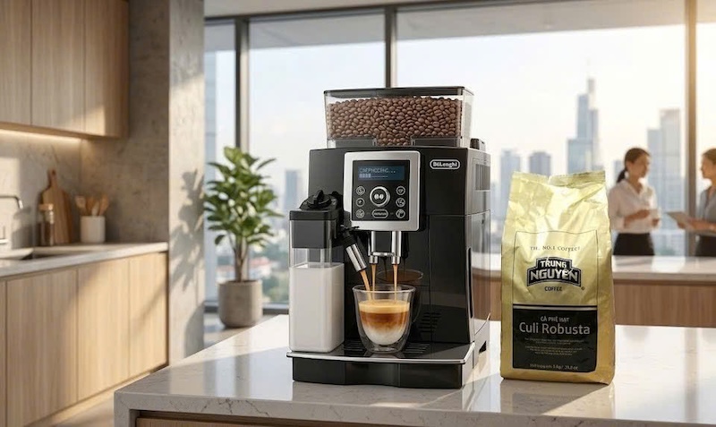 hạt cafe Culi Robusta mix Arabica cho máy pha tự động 3