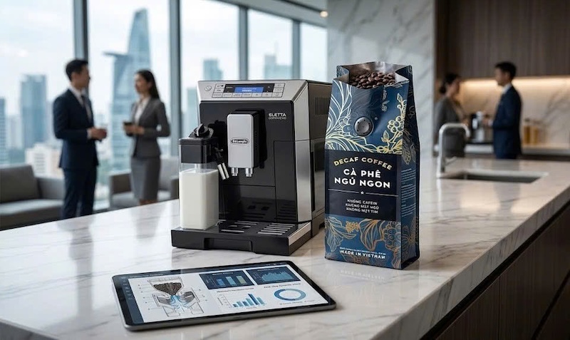 hạt cafe Decaf tách caffeine cho máy pha tự động