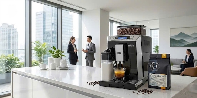 hạt cafe gu nhẹ nhàng thơm lâu cho máy pha tự động