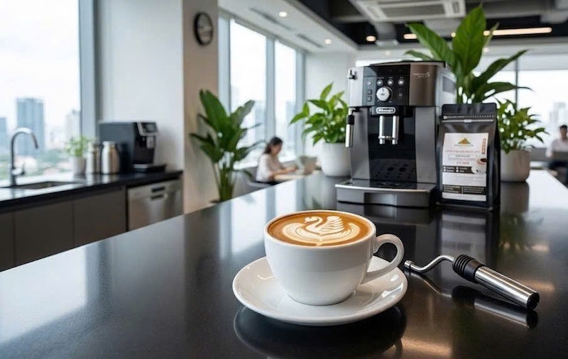 hướng dẫn đổ hình latte art thiên nga 1
