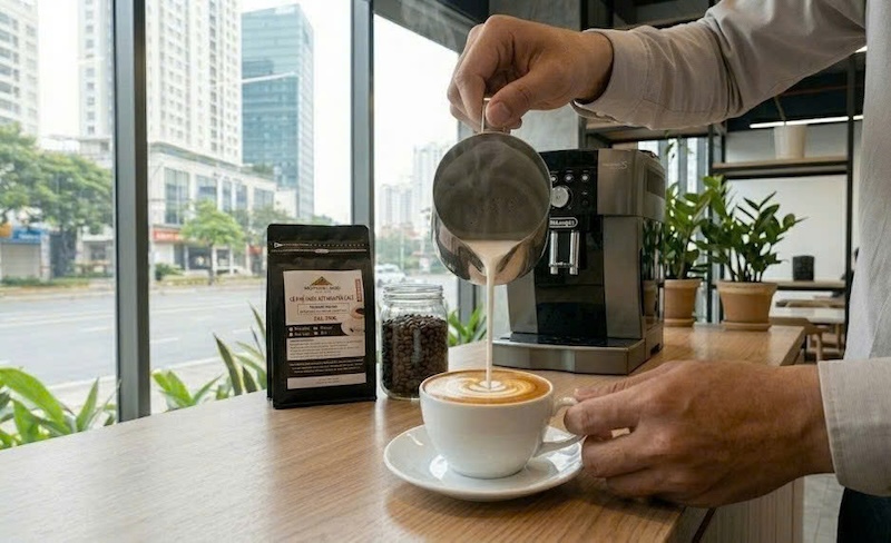 hướng dẫn đổ hình latte art thiên nga 2